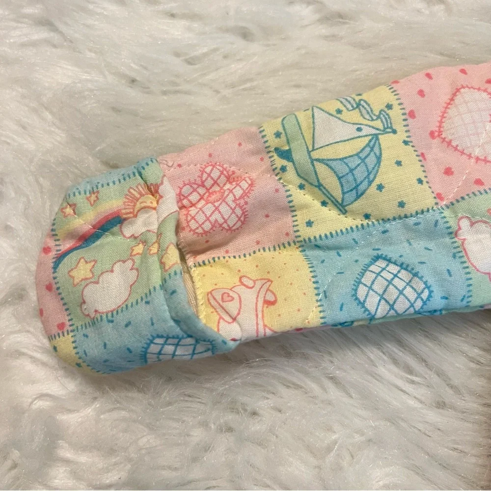 Vintage Baby Bunting Snowsuit 0-6 months Patchwork Pastel Colors Please Read